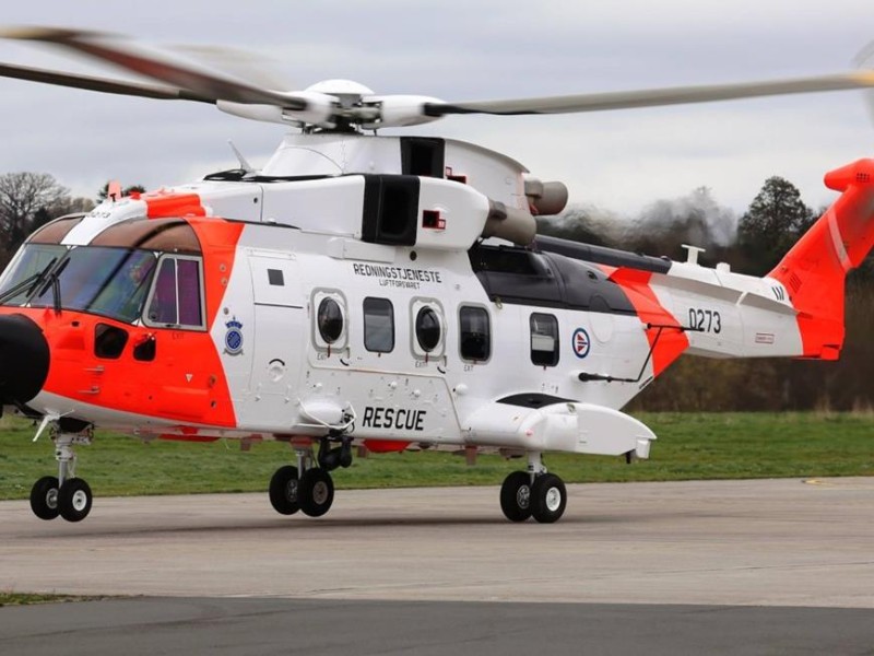 AW101-612 med serienummer 50273 tar av fra Yeovil (bilde fra leverandøren Leonardo Helicopters)