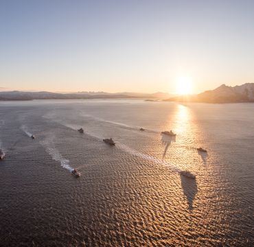 Flotex øvelse sammen med norske og allierte overflate-kampfartøy i Norge i 2017. Foto: Forsvaret